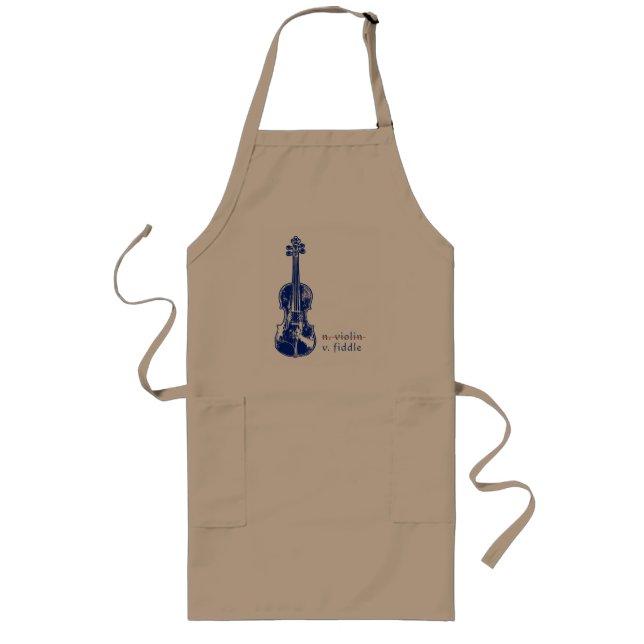 Tablier Long Cadeau de musique Bluegrass Country pour violon tr (Devant)