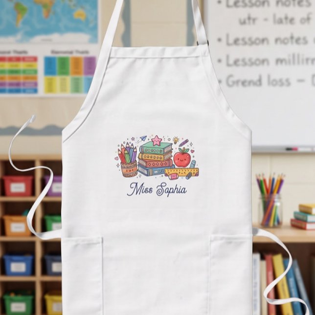Tablier Long Cadeau de reconnaissance de professeur de pomme mi (Créateur téléchargé)