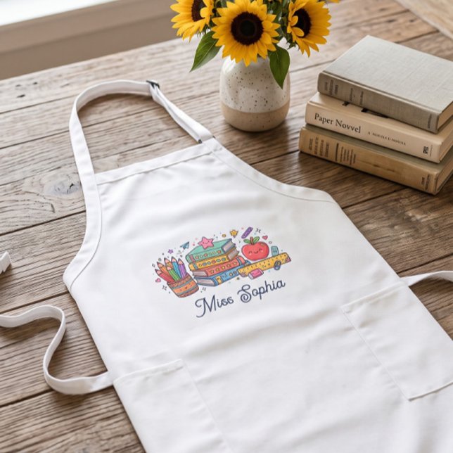 Tablier Long Cadeau de reconnaissance de professeur de pomme mi (Créateur téléchargé)
