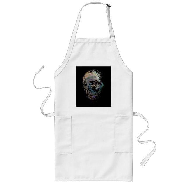 TABLIER LONG CADEAU D'HALLOWEEN SQUELETTE OEIL DE CRÂNE (Devant)