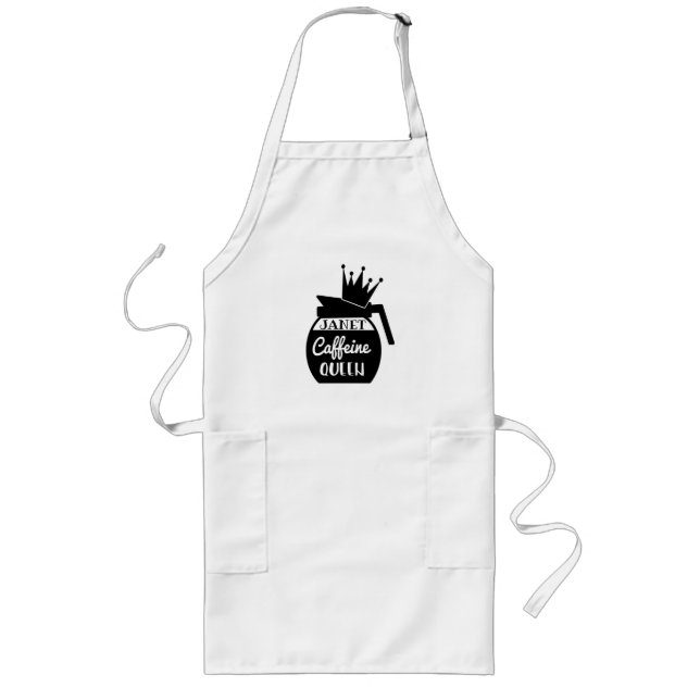 Tablier Long Caféine QUEEN Café Pot Personnalisé (Devant)