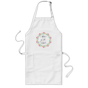 Tablier Long Calligraphie Floral Mère De La Mariée