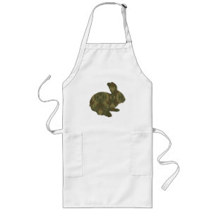 Tablier Long Camouflage Silhouette Lapin de Pâques Apron