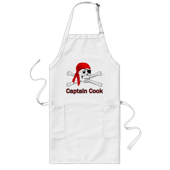Tablier Long Capitaine Cook Pirate Skull & Bones Apron (Devant)
