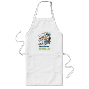 Tablier Long Caricature de laboratoire culinaire de chef de Whi