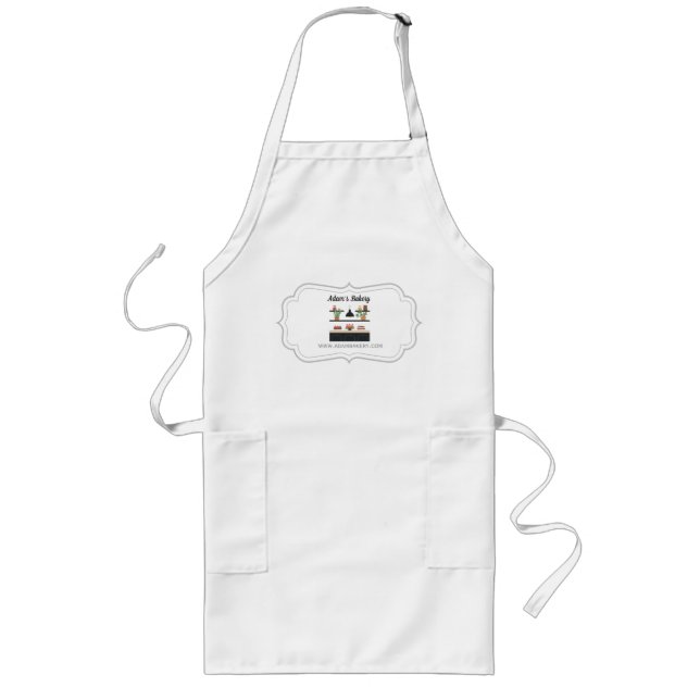 Tablier Long Chalkboard Sweet Traitements Boulangerie Business  (Devant)