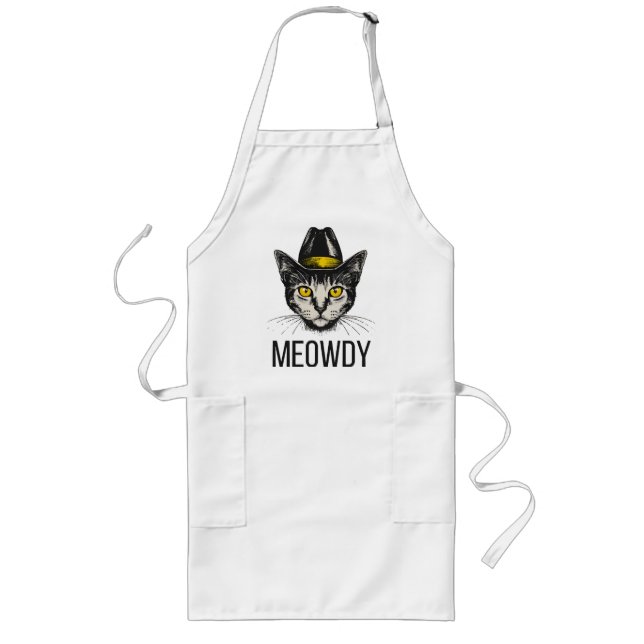 Tablier Long Chat Drôle Meowdy (Devant)