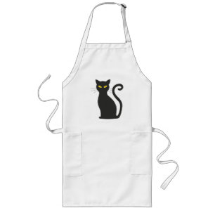 Tablier Long Chat noir mou