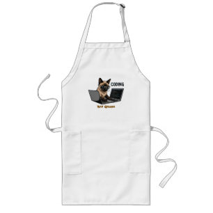 Tablier Long Chat siamois de dessin animé codant