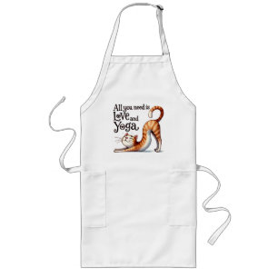 Tablier Long Chat Yoga Pose - Tout ce dont vous avez besoin est