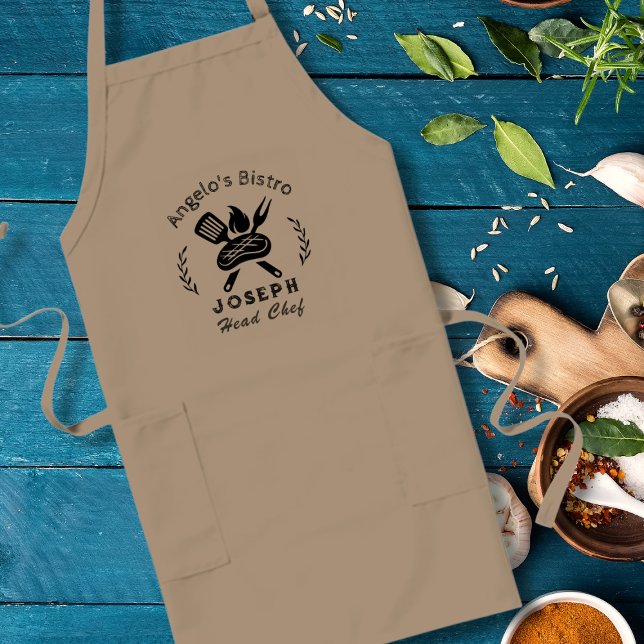Tablier Long Chef de bistro personnalisé avec graphique d'usten (Créateur téléchargé)