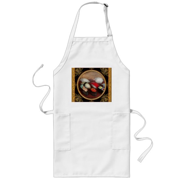 Tablier Long Chef - Nourriture - Oh, j'ai mangé du sushi hier s (Devant)