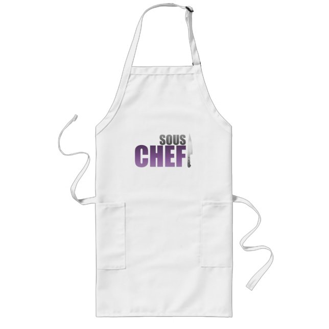 Tablier Long Chef pourpre de Sous (Devant)