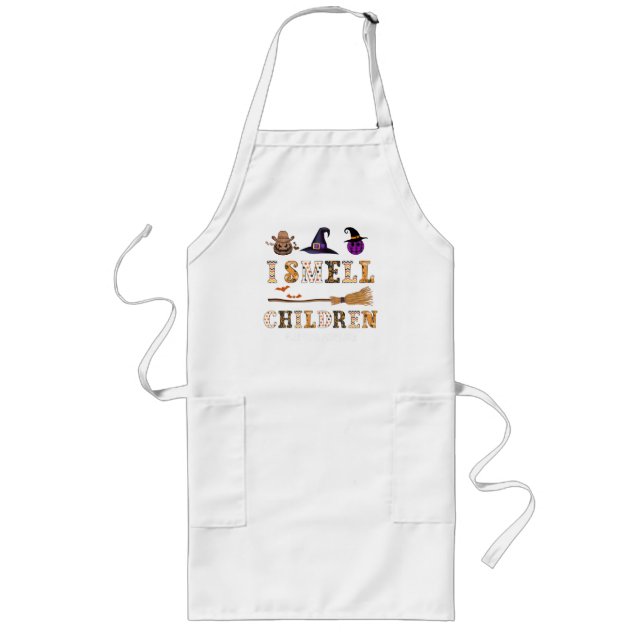 Tablier Long Chemise de Halloween pour dame de cantine « Je sen (Devant)