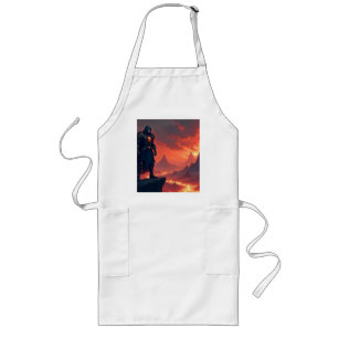 Tablier Long Chevalier noir de flamme