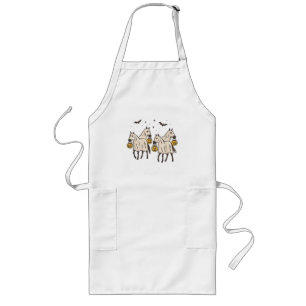 Tablier Long Chevaux fantômes mignons Halloween Trick or Treat
