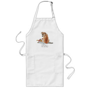 Tablier Long chien de chiot brun mignon de race mixte