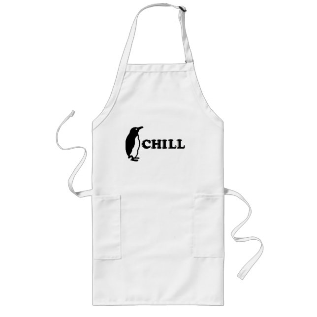 Tablier Long Chill Penguin Funny BBQ Apron (Devant)