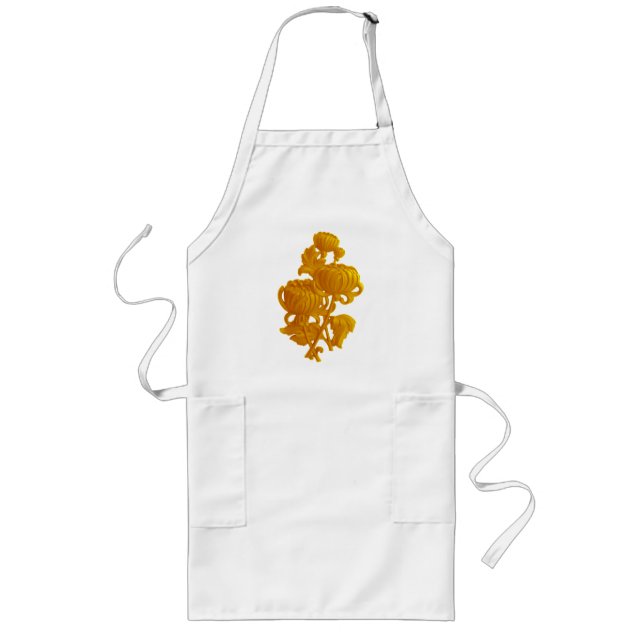 Tablier Long Chrysanthème jaune (Devant)