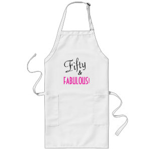 Tablier Long Cinquante & FANTASTIQUE Typographie de script rose