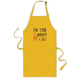 Tablier Long cinquantième salut de doigt moyen d'anniversaire