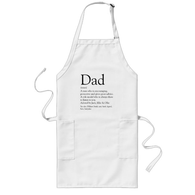 Tablier Long Citation de définition de papa personnalisée (Devant)