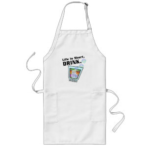 Tablier Long COCKTAIL BAR APRONS, Life is Short. DRINK.