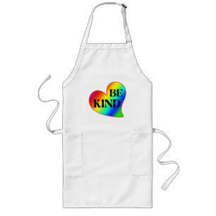 Tablier Long Cœur Arc-en-Ciel Coloré Soyez Gentil 