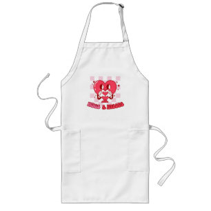 Tablier Long Coeur rose accolades et baisers