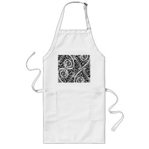 Tablier Long Coeurs noirs blancs mignons amour design arrière -