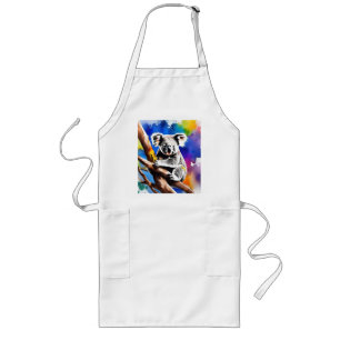 Tablier Long Coloré Koala Bear Aquarelle Splash,
