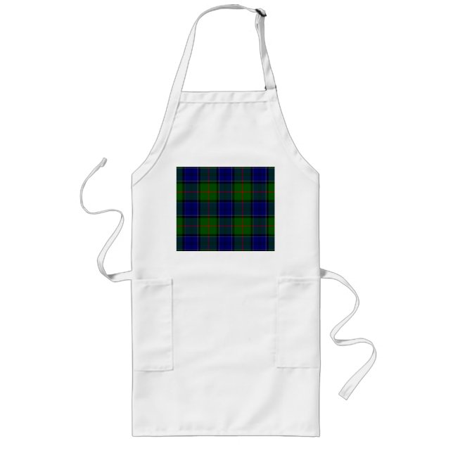Tablier Long Colquhoun tartan bleu vert plaid (Devant)