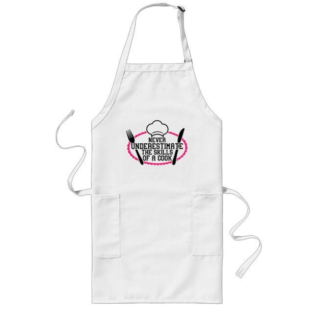 Tablier Long Compétences d'un cuisinier Cadeau drôle de chef (Devant)