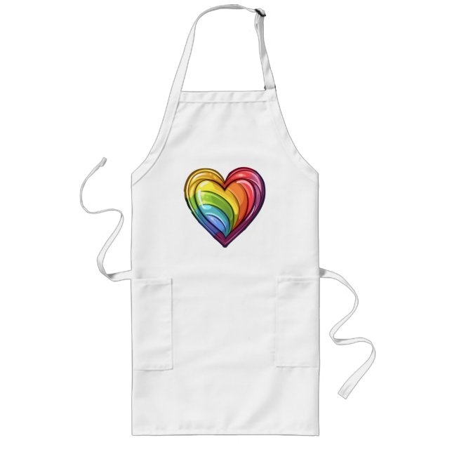 Tablier Long Conception cardiaque gay pride (Devant)