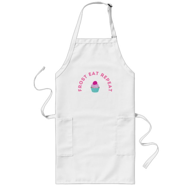 Tablier Long Conception de Cupcake Frost Eat Repeat (Devant)
