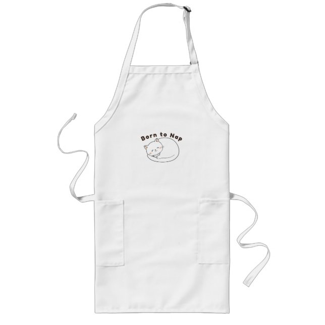 Tablier Long Conception de design en ligne de chat mignon endor (Devant)
