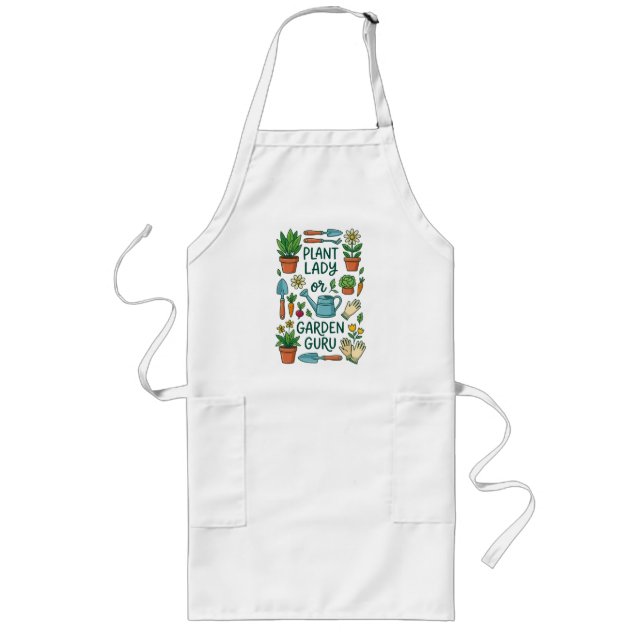Tablier Long Conception de gourou de jardin de dame de plante (Devant)