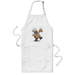 Tablier Long Conception de logo Ale & Gravy avec un joyeux chef