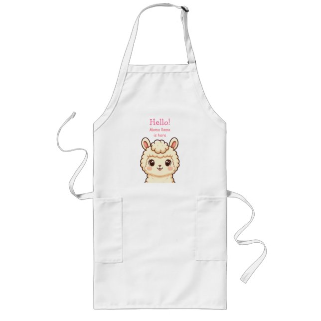 Tablier Long Conception d'illustration de lama mignon (Devant)