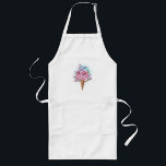 Tablier Long Cône rose Sakura crème glacée gaufre<br><div class="desc">Cône gaufre douce avec fleurs de cerisier japonais rose frais sur arrière - plan blanc avec stries d'aquarelle bleue. Cerise japonaise rose.</div>