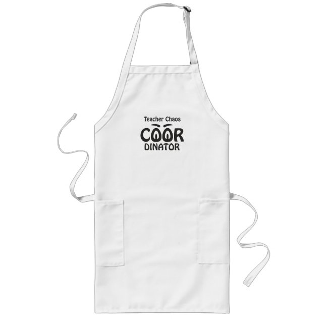 Tablier Long Coordonnateur de chaos enseignant - Éducateur funk (Devant)