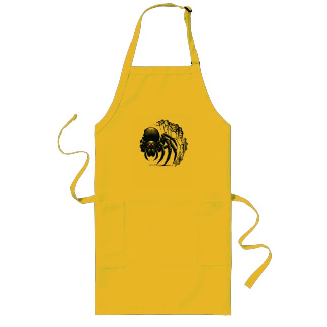 Tablier Long Copy of Creepy Black Spider Gothic Design (Devant)