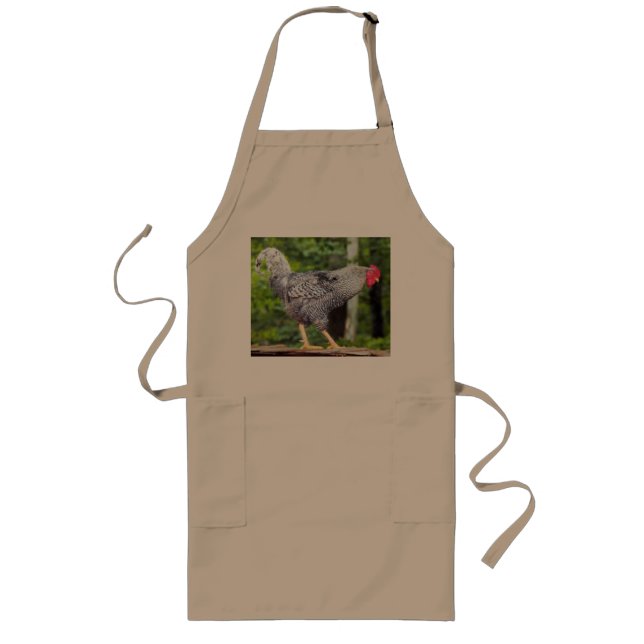 Tablier Long Coq noir et blanc sur Apron (Devant)
