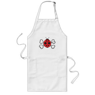 Tablier Long crâne de coccinelle et os croisés
