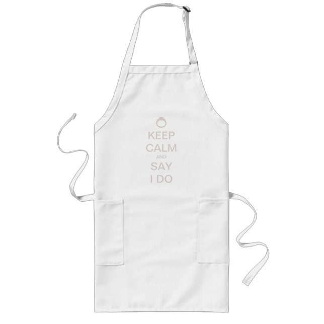 Tablier Long Création de mariage personnalisable Keep Calm (Devant)