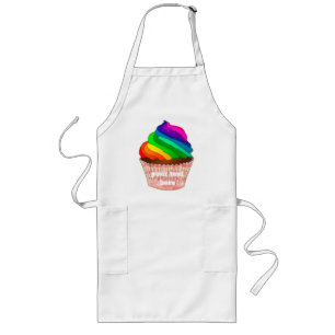 Tablier Long Création personnalisable de gâteau Pride arc-en-ci