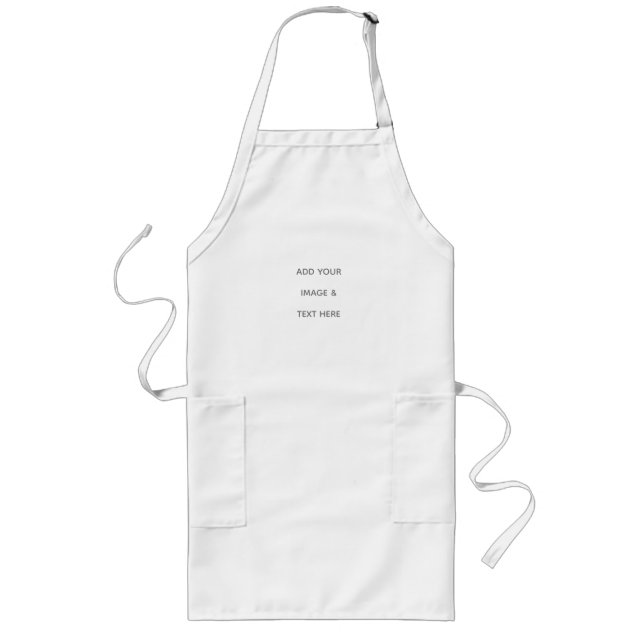 Tablier Long Créez votre propre blanc  (Devant)