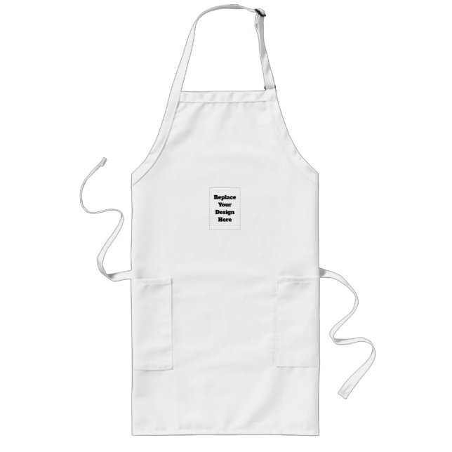 Tablier Long Créez votre propre blanc  (Devant)