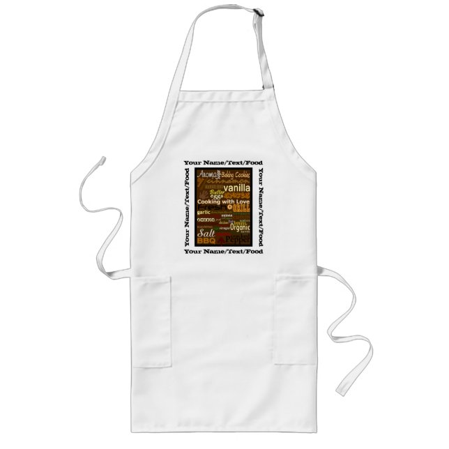 Tablier Long Cuisine avec Love Word-Art - Personnaliser Apron (Devant)