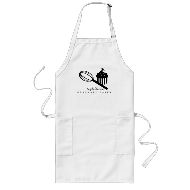 Tablier Long Cupcake artisanal Entreprise Whisk Main Dessinée (Devant)